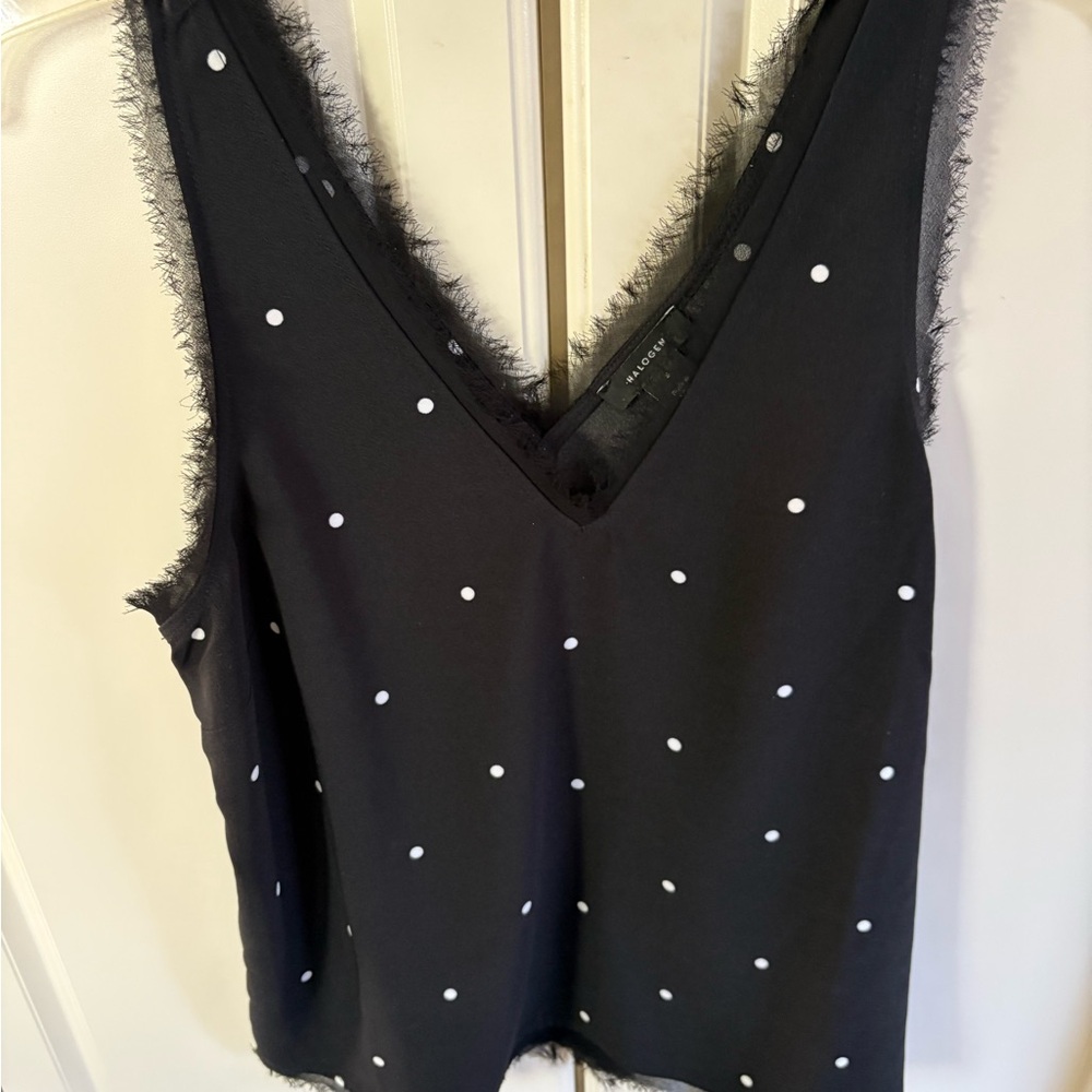 Halogen Black Top with White Dots